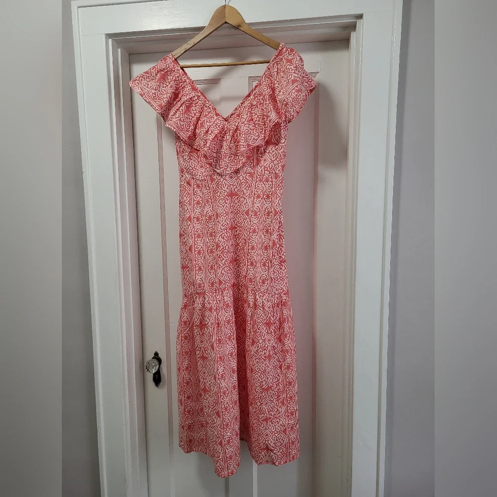 Beyond By Vera 1817 Ella Maxi Dress Basilica Peach Pondicherry Size XS READ - Picture 3 of 9